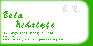 bela mihalyfi business card